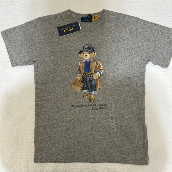 Ralph Lauren Gray women’s T-Shirt with Bear Graphic - Picture 1 of 6